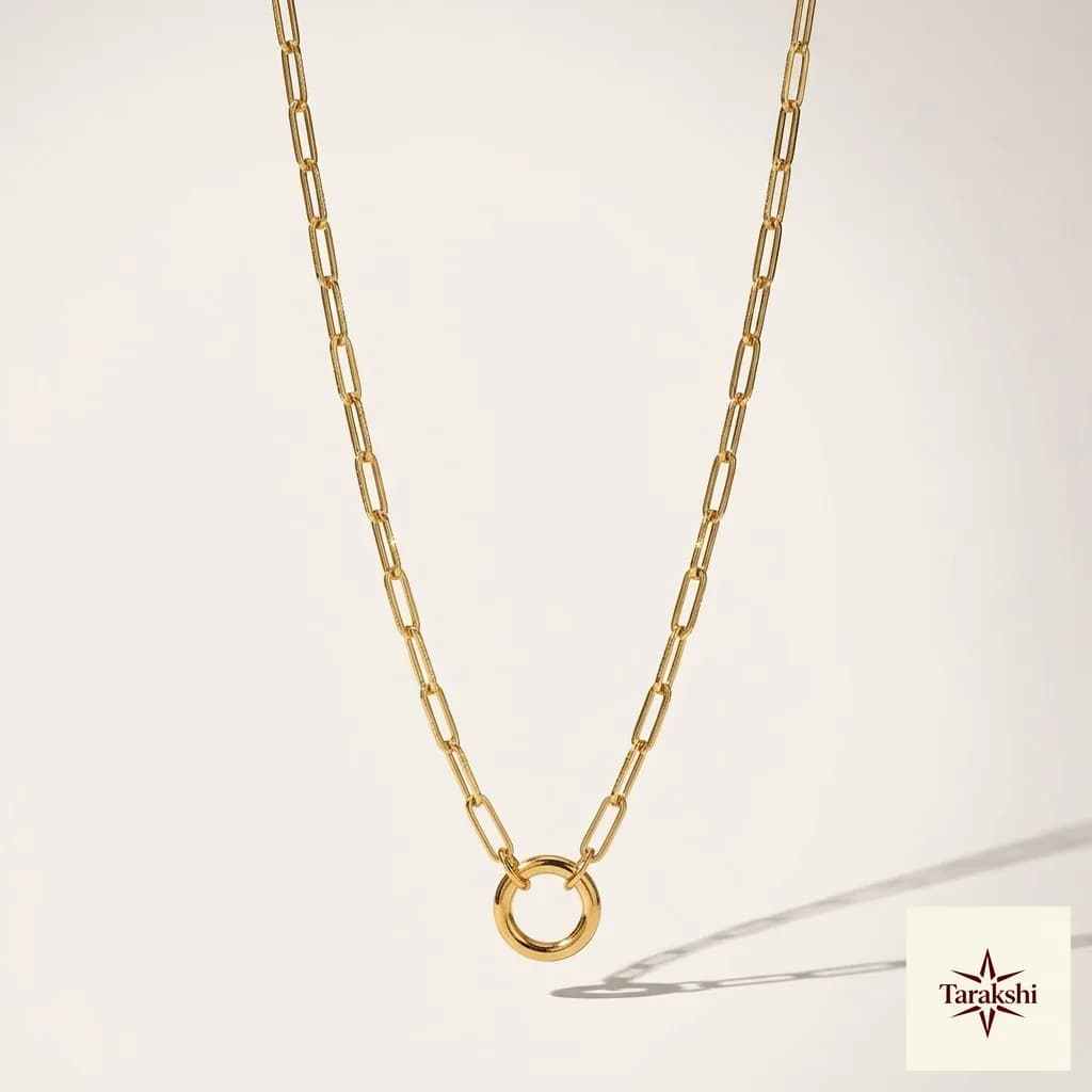Gilded O-Ring Paperclip Chain Necklace image 1