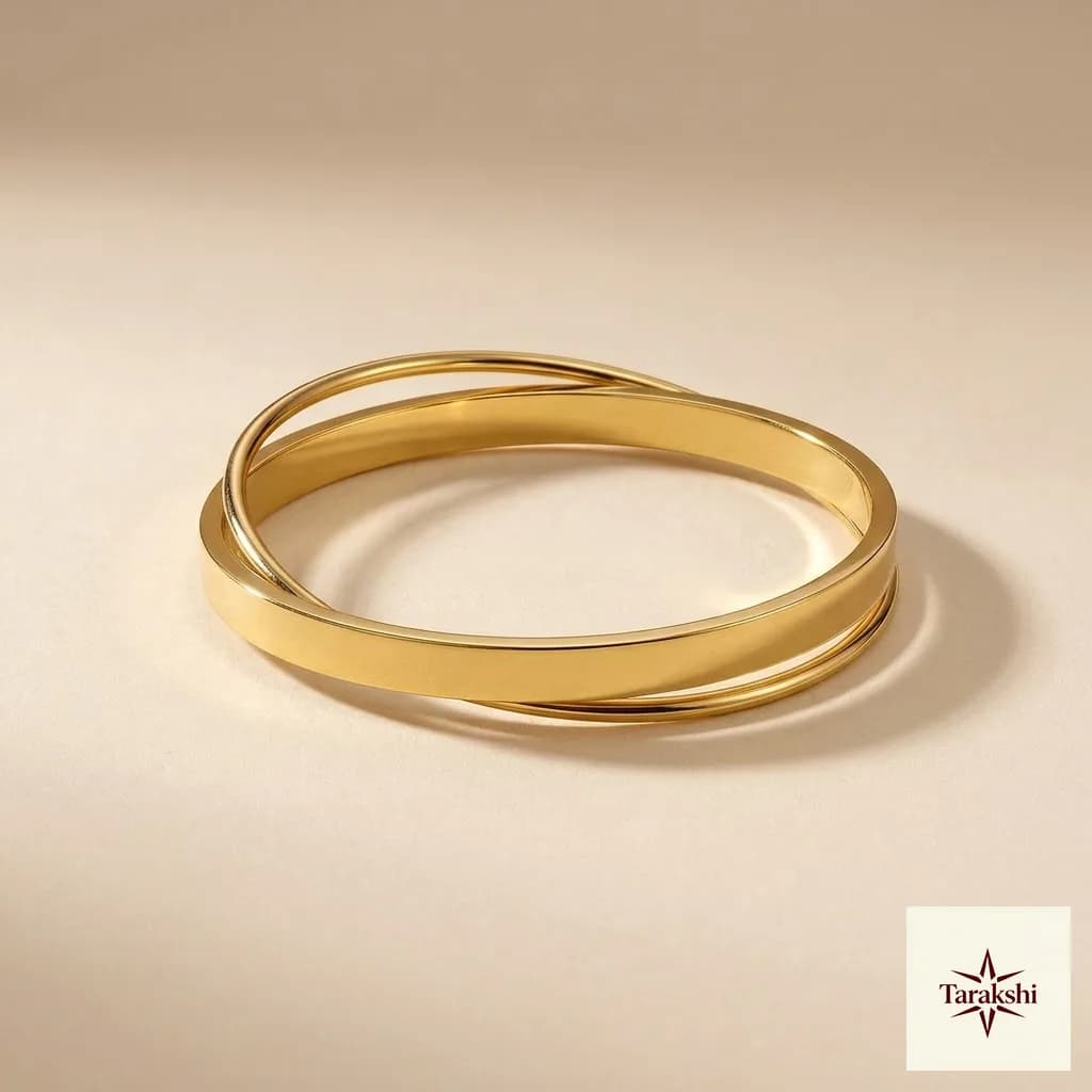 Intertwined Gold Plated 925 Sterling Silver Bangle