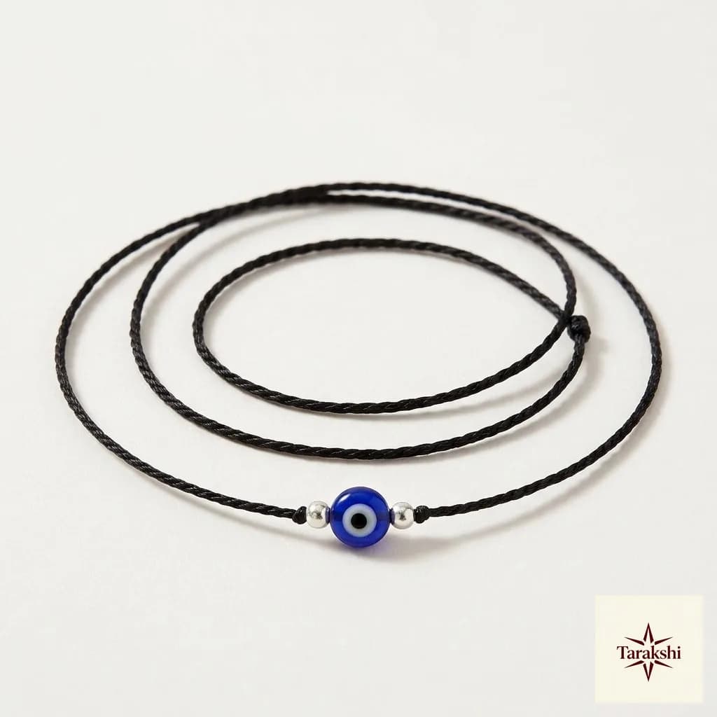 Sterling Silver Evil Eye Thread Anklet