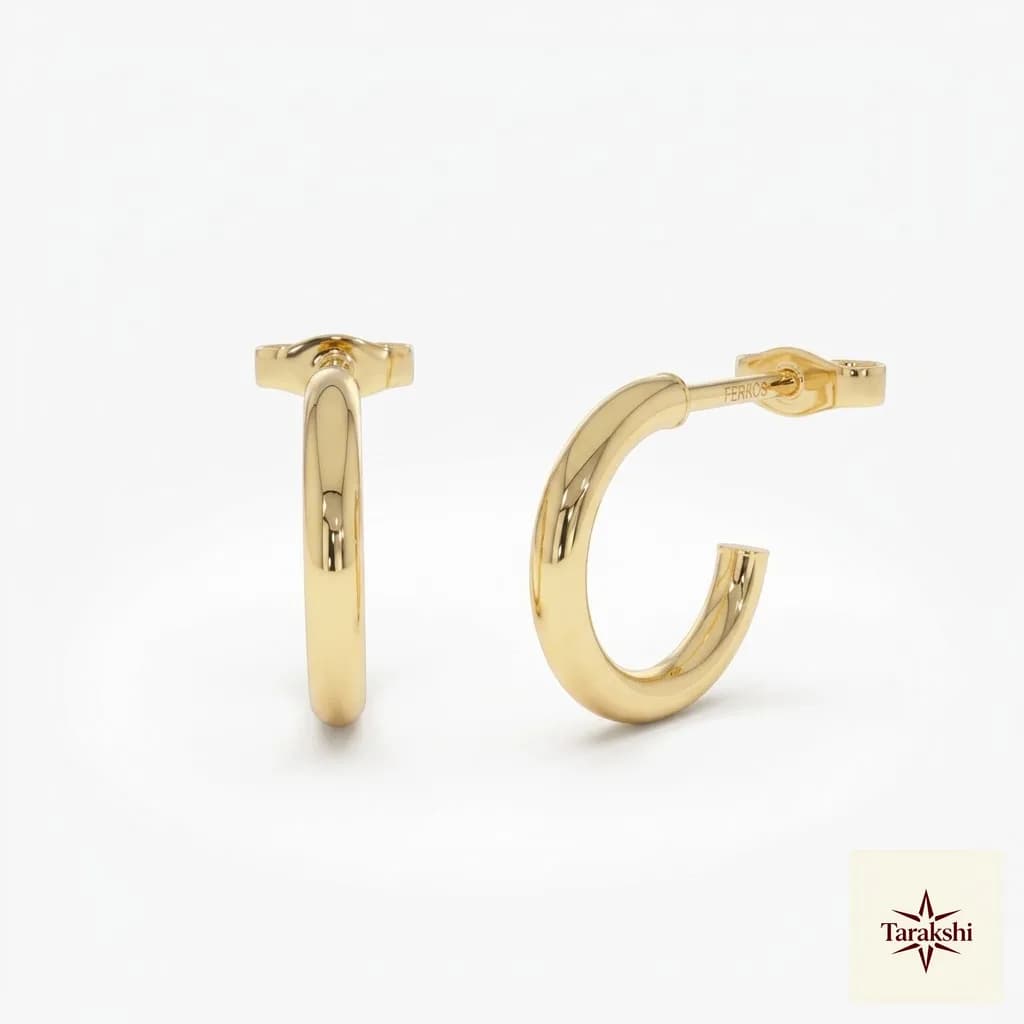 Chic Gold Plated Chunky Hoop Earrings