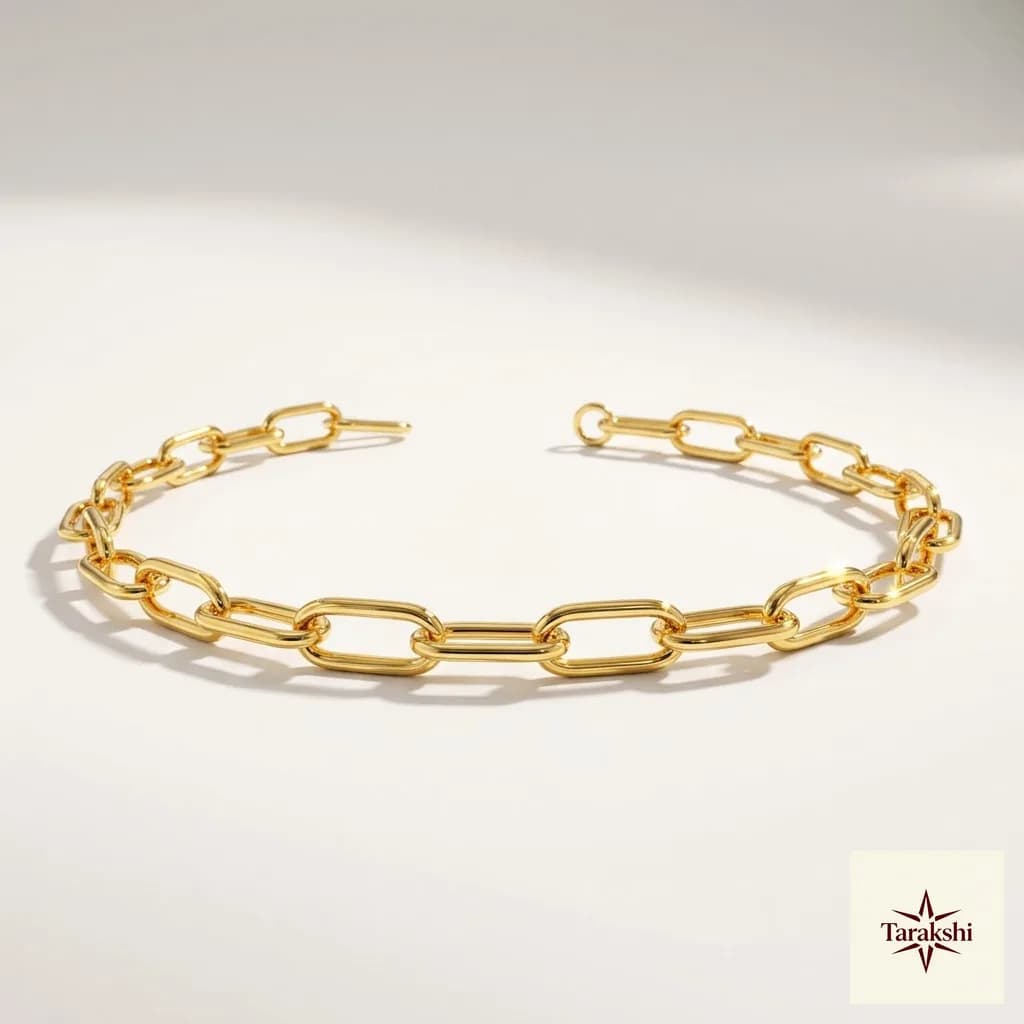 Modern Gold-Plated Paperclip Chain Bracelet