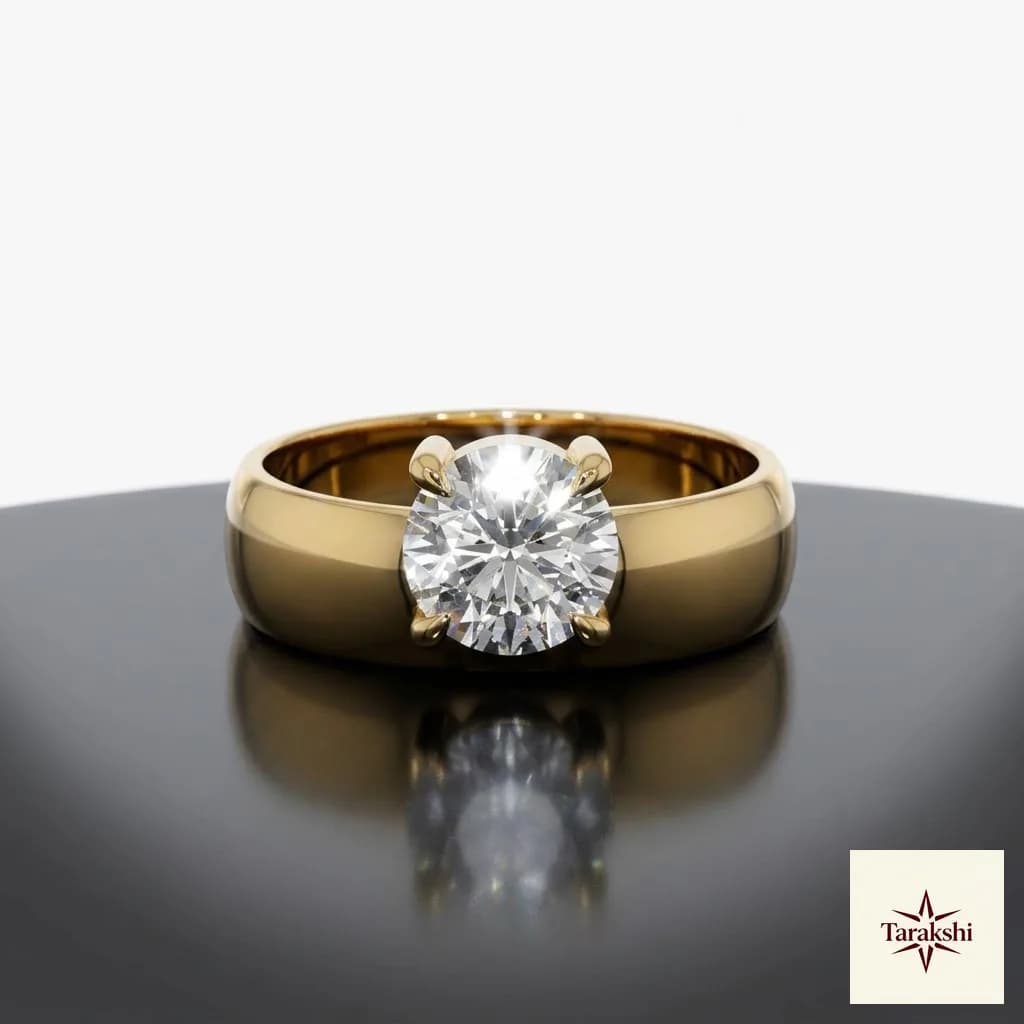 Radiant Solitaire Gold-Plated Silver Ring