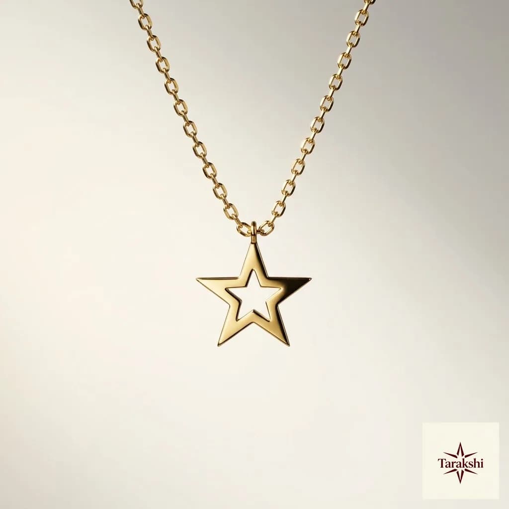 Twinkling Star Minimalist Gold Plated Silver Pendant Necklace image 1