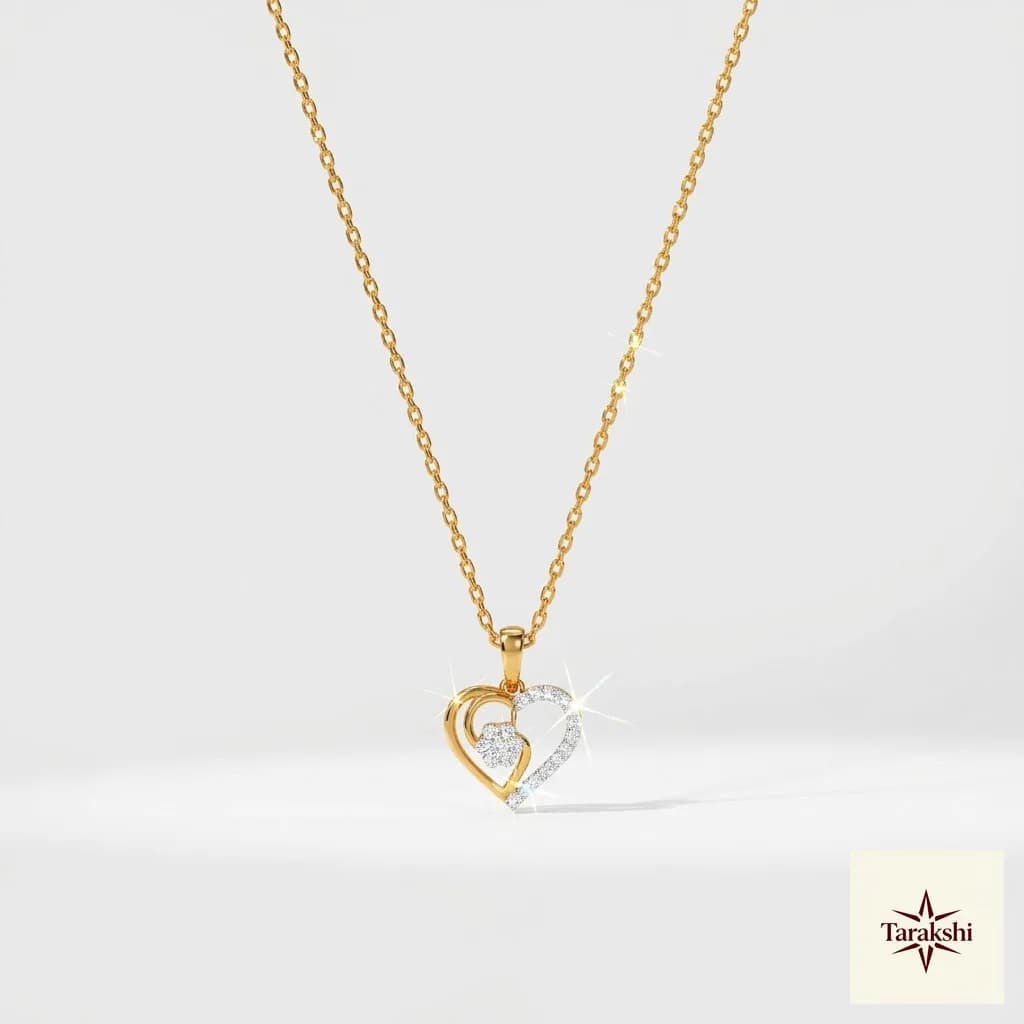 Sparkling Heart CZ Diamond Pendant Necklace image 1