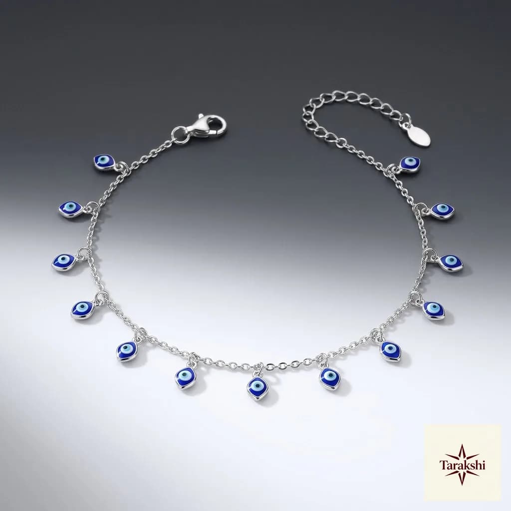 Tarakshi Azure Eye Sterling Silver Anklet