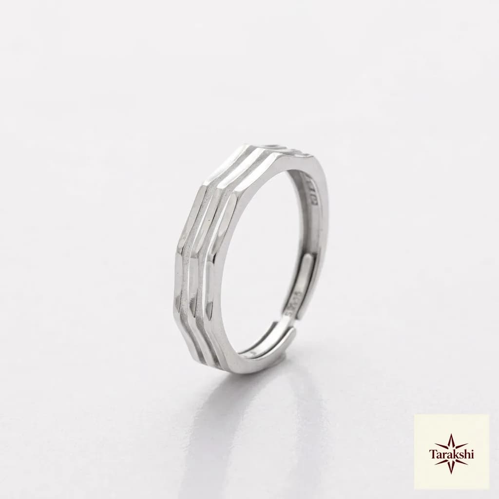 Rhythmic Wave Adjustable Sterling Silver Ring image 1