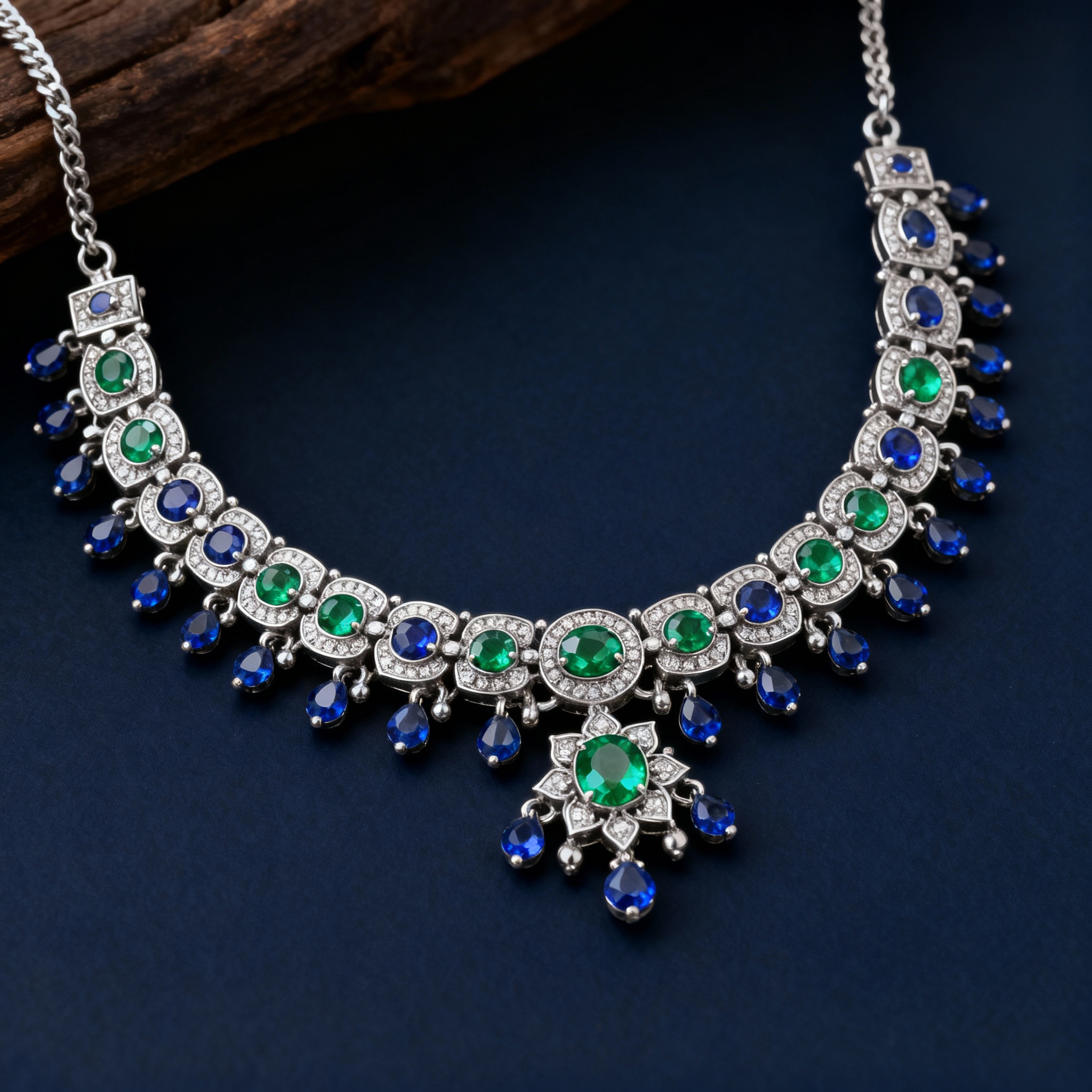 Classic Gemstone Silver Necklace