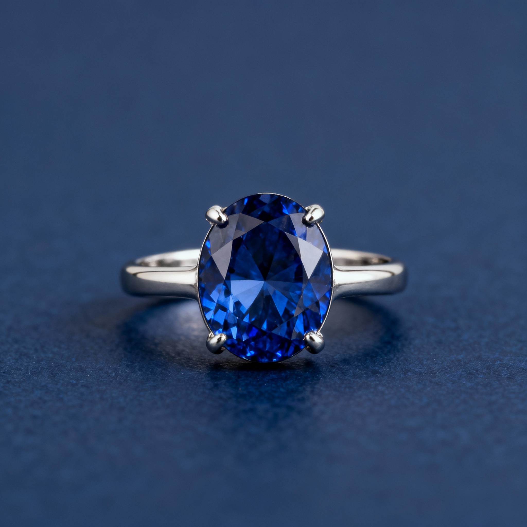 Classic Sapphire Silver Ring image 1