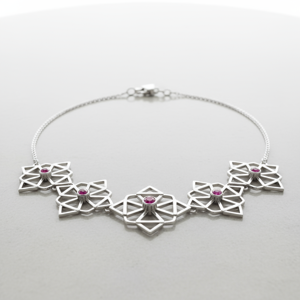 Elegant Floral Geometry Necklace