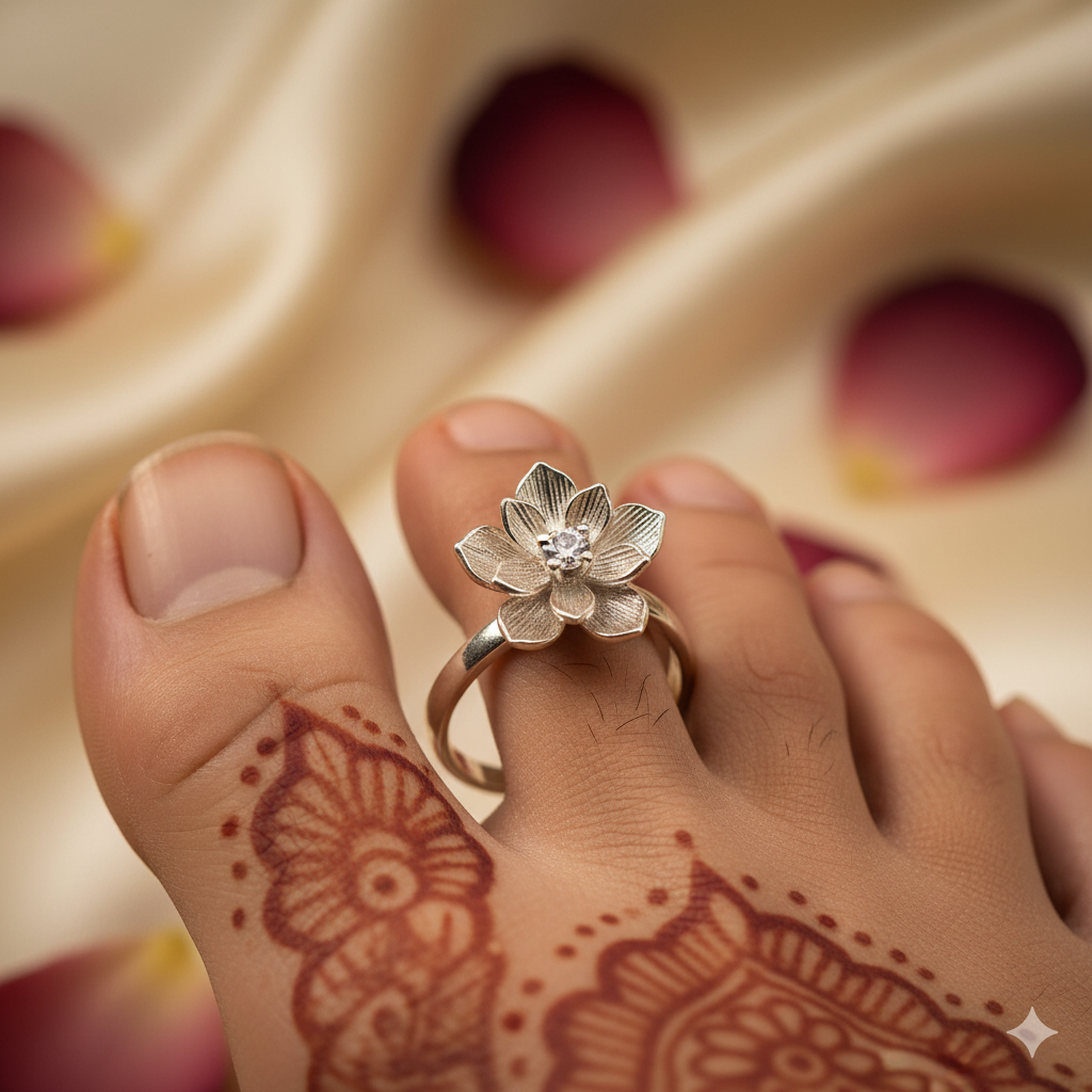 Sparkling Petal Bloom Toe-Ring
