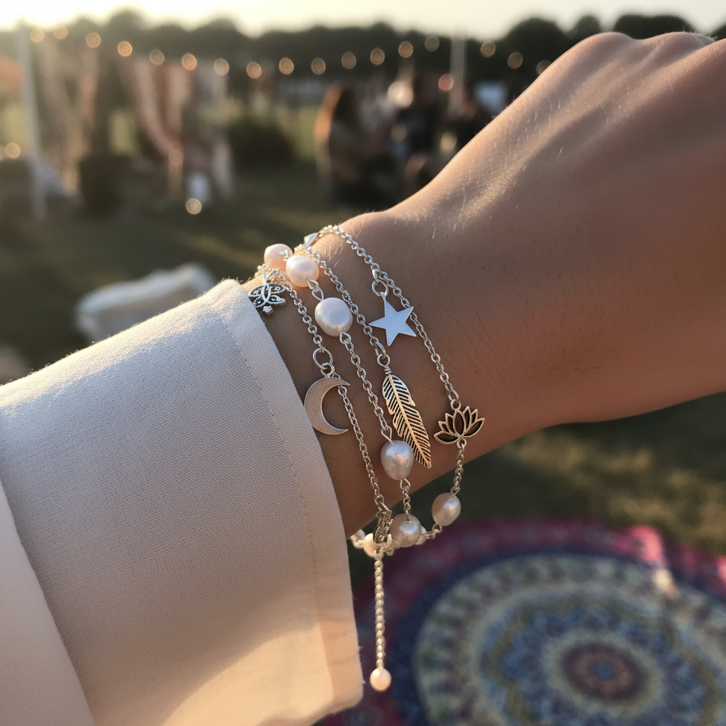 Sterling Silver Festival Charm Bracelet image 1