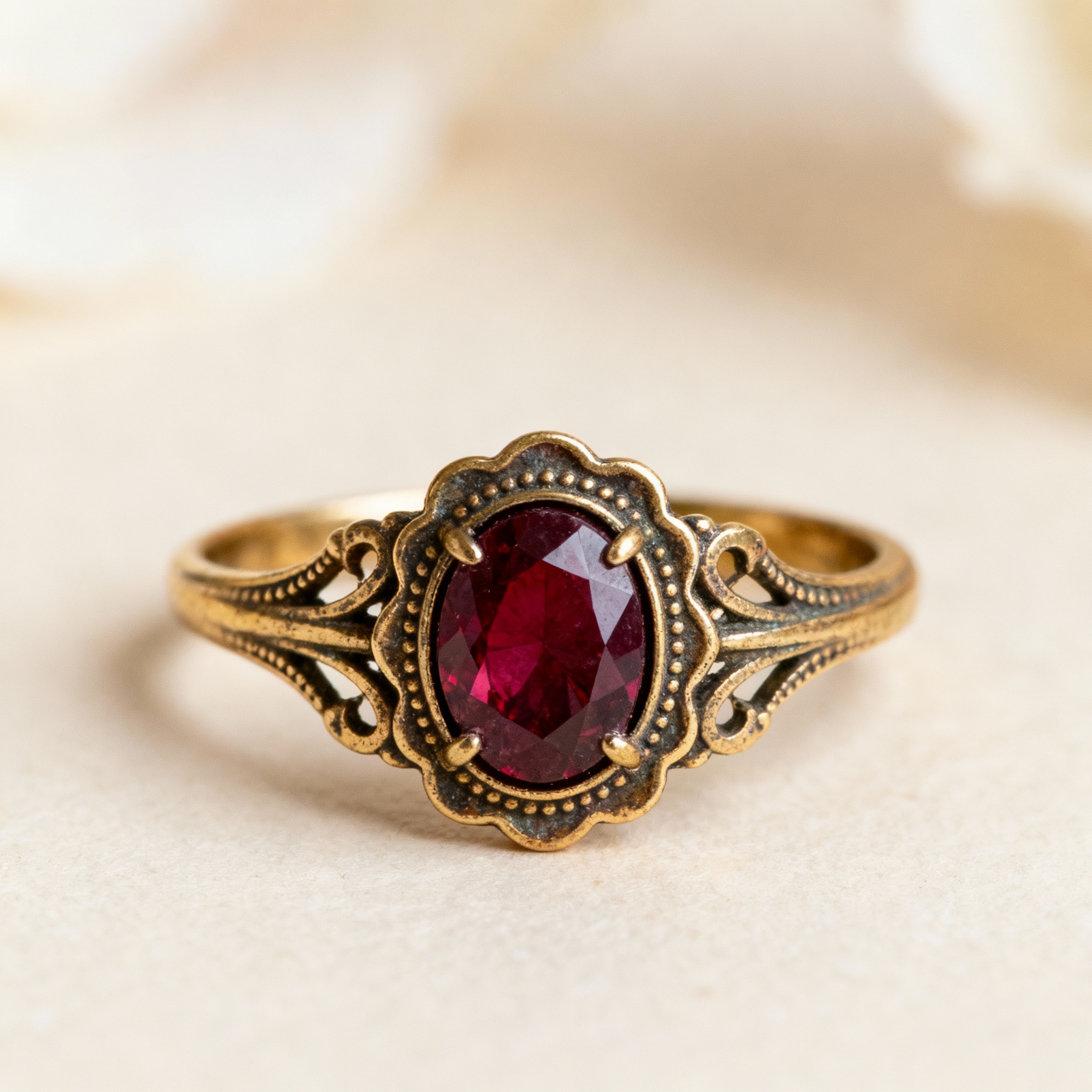Vintage Garnet Heritage Ring
